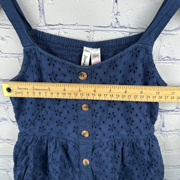 Japna Kids Navy Blue Eyelet Dress - Size 8 - - Picture 9 of 11